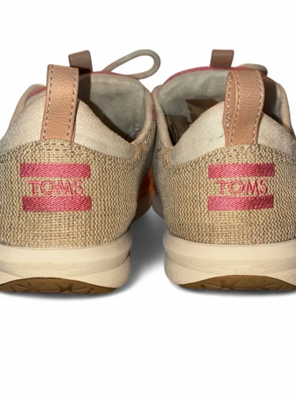 Toms Pink and Beige Canvas Sneakers